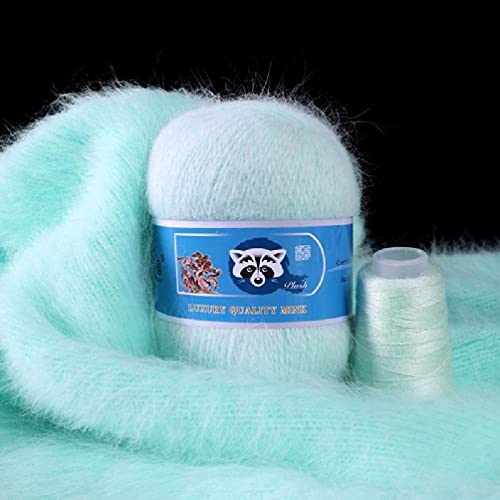 2 Stück Plüsch Nerz Reine Natur Stricken Picks Wolle Kammgarn Handgemachte Wolle Couture Material 50g + 20g Weiche dicke Strickwolle Wollknäuel von QTJUST