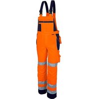 QUALITEX® unisex Warnschutz-Latzhose orange, marine Größe 25 von QUALITEX®