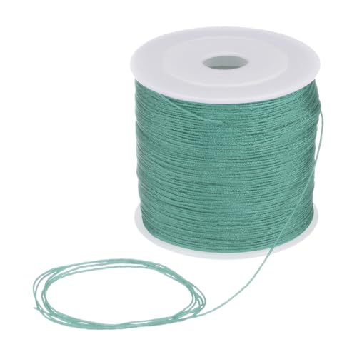 QUARKZMAN 0,6 mm Nylon Schnur 164 Yards Nylon Satin Schnur Armband Schnur Chinesische Knotenschnur Perlenfaden für Schmuckherstellung Geflochtene Halsketten Makramee-Borte Handwerk Blau Grün von QUARKZMAN