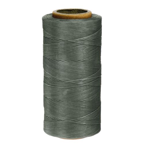 QUARKZMAN 0,8 mm Leder Nähwachs Faden, 270 Yards / 247m, Polyester gewachstes Kordel Leinengarn für Lederhandwerk, Buchbinden, Schuhreparatur, Braun von QUARKZMAN