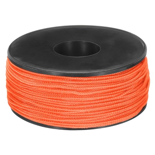 QUARKZMAN 1,18 mm x 164 Fuß Paracord Micro Cord Seil 100 LB Polyester geflochtene Kordelspule für Camping Outdoor Schmuck Armband, Dunkelorange von QUARKZMAN