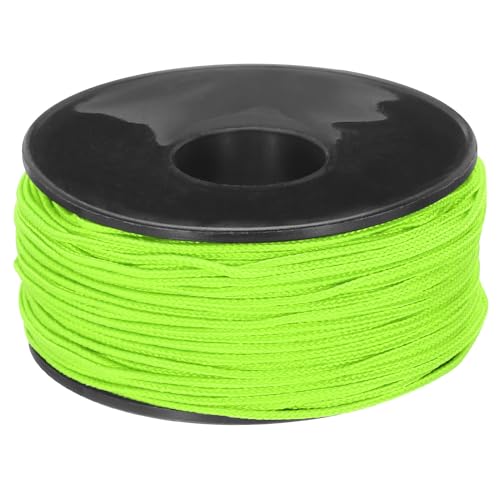 QUARKZMAN 1,18 mm x 164 Fuß Paracord Micro Cord Seil 100 LB Polyester geflochtene Kordelspule für Camping Outdoor Schmuck Armband, Limettengrün von QUARKZMAN