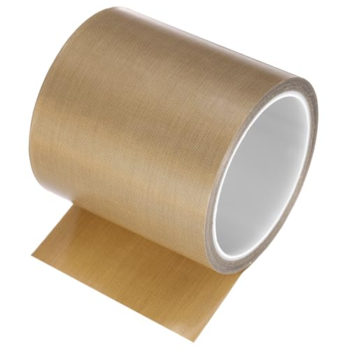 QUARKZMAN 1 Stück Hochtemperaturband 100mm PTFE-beschichtetes Gewebeband Hitzebeständiges Band für Vakuumversiegeler Klebeband 10m/33ft Braun 0,18mm Dicke von QUARKZMAN