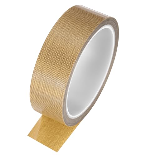 QUARKZMAN 1 Stück Hochtemperaturband 30mm PTFE-beschichtetes Gewebeband Hitzebeständiges Band für Vakuumversiegeler Klebeband 10m/33ft Braun 0,18mm Dicke von QUARKZMAN