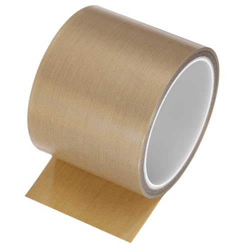 QUARKZMAN 1 Stück Hochtemperaturband 75mm PTFE-beschichtetes Gewebeklebeband hitzebeständiges Band für Vakuumversiegeler Klebeband 10m/33ft Braun 0,18mm Dicke von QUARKZMAN