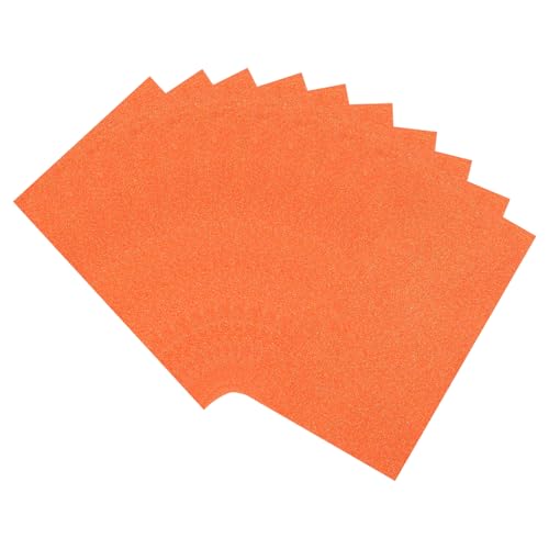 QUARKZMAN 10 Blätter Glitzer Schaumstoffbögen Basteln 20 x 30 cm Selbstklebende Bögen EVA Schaumstoffbögen für Kunsthandwerk Scrapbook Geschenk DIY Cutter Karten Party Dekoration, Orange von QUARKZMAN