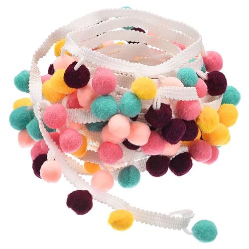 QUARKZMAN 10 Meter Pom Pom Ball Fransenborte, Band Nähen DIY Bastelzubehör für Vorhänge, Kleidung, Kissen Dekoration, Mix Farbtyp von QUARKZMAN