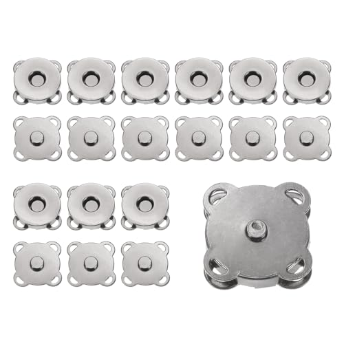 QUARKZMAN 10 Sets magnetische Druckknöpfe, 1,8 cm, Metallverschlüsse, Magnete zum Aufnähen, Verschlüsse, Ersatz-Magnetverschlüsse für Geldbörsen, Basteln, Gunmetal von QUARKZMAN