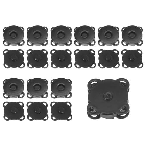 QUARKZMAN 10 Sets magnetische Druckknöpfe, 1,8 cm, Metallverschlüsse, Magnetverschlüsse zum Aufnähen, Ersatz-Magnetverschlüsse für Geldbörsen, DIY, Basteln, Schwarz von QUARKZMAN