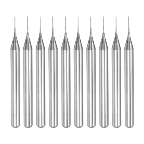 QUARKZMAN 10 Stück 0,4 mm Hartmetall-Fräser Gravierfräser CNC-Fräser für PCB-Maschine, 1/8" Schaft von QUARKZMAN