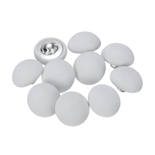 QUARKZMAN 10 Stück Knöpfe mit Stoffüberzug 15mm Buttons zum Annähen Metallschaft Ösen Stoffknöpfe Halbkreis Nähknöpfe Vintage Ösenknöpfe für Anzüge Mantel Jacken Blazer Hemd, Silbergrau QUARKZMAN 10 Stück Knöpfe mit Stoffüberzug 15mm Buttons zum Annähen Metallschaft Ösen Stoffknöpfe Halbkreis Nähknöpfe Vintage Ösenknöpfe für Anzüge Mantel Jacken Blazer Hemd, Silbergrau von QUARKZMAN