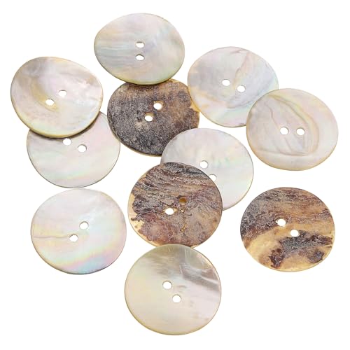 QUARKZMAN 10 Stück Natürliche Muschelknöpfe, 2-Loch Perlmuttknöpfe 30mm Nähknöpfe Nähhandwerk Knöpfe für Hemd Nähen DIY Handwerk Dekoration, Braun QUARKZMAN 10 Stück Natürliche Muschelknöpfe, 2-Loch Perlmuttknöpfe 30mm Nähknöpfe Nähhandwerk Knöpfe für Hemd Nähen DIY Handwerk Dekoration, Braun von QUARKZMAN