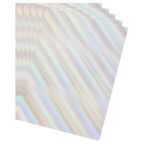 QUARKZMAN 10 Stück holographisches Kartonpapier, 11,7" x 8" irisierende Papierbögen, glänzende reflektierende Platten für Geschenkverpackungen, DIY-Kartenbasteln, strahlend silber von QUARKZMAN