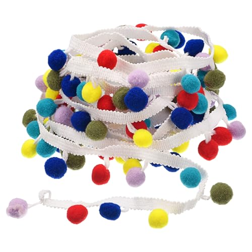 QUARKZMAN 10 Yards Pom Pom Ball Fransenbesatz, Band Nähen DIY Projekte Zubehör für Zuhause Vorhang Kleidung Kissen Dekoration, bunt von QUARKZMAN