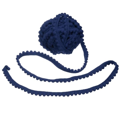 QUARKZMAN 10 Yards Pom Pom Trim Ribbon, 0.5" Wide Dark Blue Pom Pom Ball Fringe Trim Sewing Fringe Fabric Trim Ribbon for DIY Crafts Curtain Clothes Pillow Home Decoration von QUARKZMAN