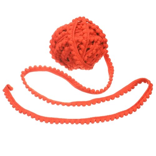 QUARKZMAN 10 Yards Pom Pom Trim Ribbon, 0.5" Wide Orange Red Pom Pom Ball Fringe Trim Sewing Fringe Fabric Trim Ribbon for DIY Crafts Curtain Clothes Pillow Home Decoration von QUARKZMAN