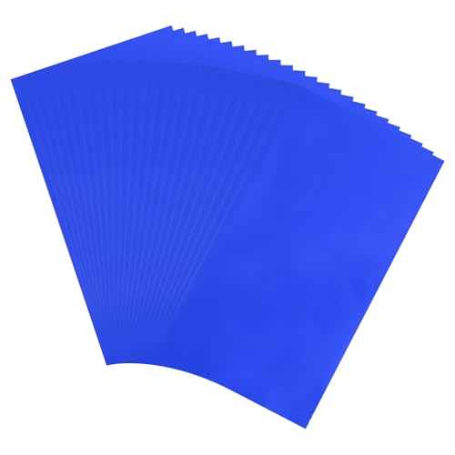 QUARKZMAN 100 Blatt hitzereaktives Folienpapier, 20x29cm blaue Folienübertragungsblätter Tonerreaktive Folienübertragungsfolie für Bastelarbeiten DIY Kartenherstellung Albumdekoration von QUARKZMAN