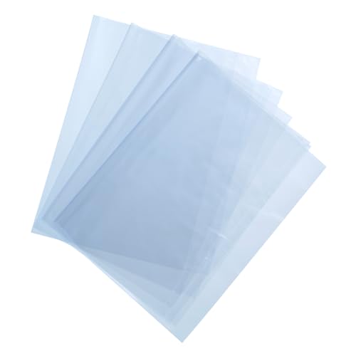 QUARKZMAN 100 Stück 6,7x4,7 Zoll Schrumpffolienbeutel, blau-transparente PVC-Wärmeschrumpffolie für Geschenkkörbe, Bade- und Seifen, Kerzen und selbstgemachte DIY-Projekte von QUARKZMAN