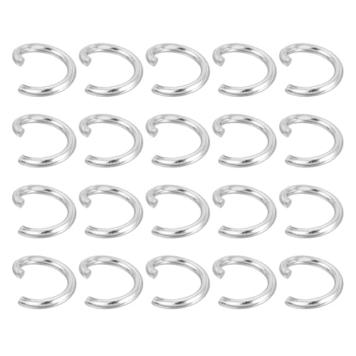 QUARKZMAN 100 Stück Biegeringe Edelstahl, 8 mm Spaltringe Metall 1,2 mm Dicke Offene Ringe Schmuck Reparatur Kettenringe Sprungringe für Schmuckherstellung Armbänder Halsketten Handwerk von QUARKZMAN