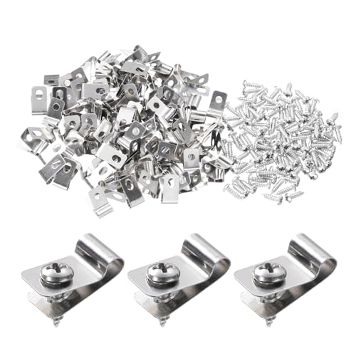 QUARKZMAN 100 Stück Drahtzaun Clips 0,16" Edelstahl Zaun Drahtklemmen Landwirtschaftliche Zaunmontage Clips mit 100 Stück Schrauben zur Befestigung von 12-16 Gauge Drähten von QUARKZMAN