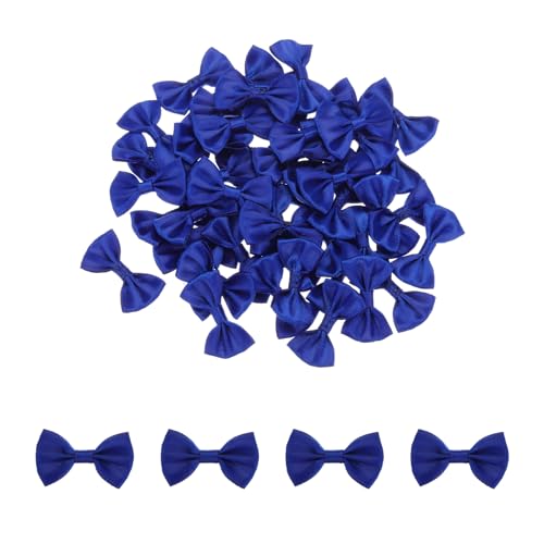 QUARKZMAN 100 Stück Dunkelblaue Fliegen 1,5" x 1" Mini-Schleifen für Basteln Kleine Satin-Schleifen Großhandel für DIY Nähen Scrapbooking Hochzeitsgeschenk Präsent Wohnkultur von QUARKZMAN