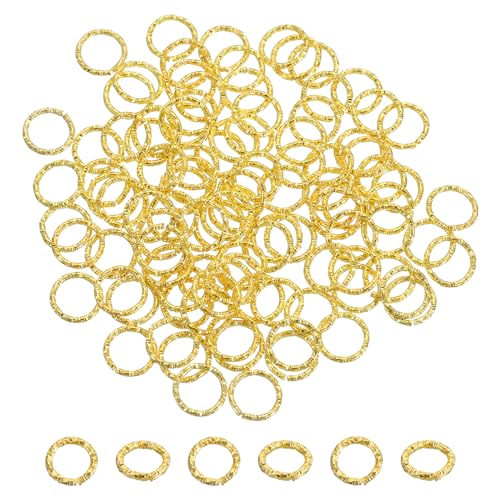 QUARKZMAN 100 Stück Offene Sprungringe, 10 mm verdrehte O-Ring-Verbinder für DIY-Bastelarbeiten Armbänder Halsketten Schmuckherstellung, Gold von QUARKZMAN