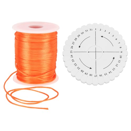 QUARKZMAN 109 Yards 2mm Satin-Schnur, Polyester-Schnur für DIY-Armband Halskette Chinesischer Knoten Schmuckherstellung Makramee-Borte, Orange von QUARKZMAN