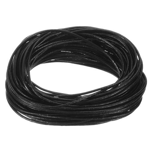 QUARKZMAN 11 Yards 1.5mm Rundes Lederband Schnürsenkel für DIY Bastelarbeiten Schwarz von QUARKZMAN