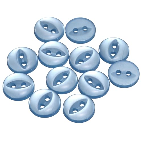 QUARKZMAN 12 Stück Knöpfe 11,5mm Harz Buttons zum Annähen 2 Löcher Runde Bastelknöpfe für Bekleidung Bettwäsche Hosen Hemd Blusen Kleider Rock Handwerk Selber Machen, Hellblau QUARKZMAN 12 Stück Knöpfe 11,5mm Harz Buttons zum Annähen 2 Löcher Runde Bastelknöpfe für Bekleidung Bettwäsche Hosen Hemd Blusen Kleider Rock Handwerk Selber Machen, Hellblau von QUARKZMAN