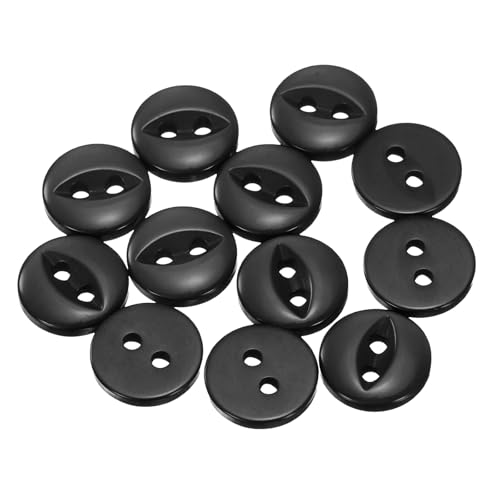 QUARKZMAN 12 Stück Knöpfe 11,5mm Harz Buttons zum Annähen 2 Löcher Runde Bastelknöpfe für Bekleidung Bettwäsche Hosen Hemd Blusen Kleider Rock Handwerk Selber Machen, Schwarz QUARKZMAN 12 Stück Knöpfe 11,5mm Harz Buttons zum Annähen 2 Löcher Runde Bastelknöpfe für Bekleidung Bettwäsche Hosen Hemd Blusen Kleider Rock Handwerk Selber Machen, Schwarz von QUARKZMAN