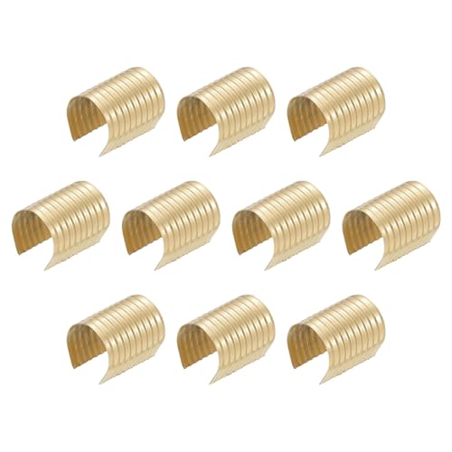 QUARKZMAN 120 Stück Lederseil Clips, 15 x 12mm Faltbare Zylindrische Kordelenden Klemme Einstellbare Faltbare Klemmen Kordel Schnur Leder Befestigung für DIY Handwerk, Hellgold von QUARKZMAN