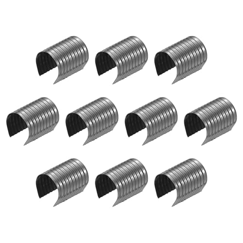 QUARKZMAN 120 Stück Lederseil Clips, 15 x 12mm Faltbare Zylindrische Kordelenden Klemme Einstellbare Faltbare Klemmen Kordel Schnur Leder Befestigung für DIY Handwerk, Metallisch Schwarz von QUARKZMAN