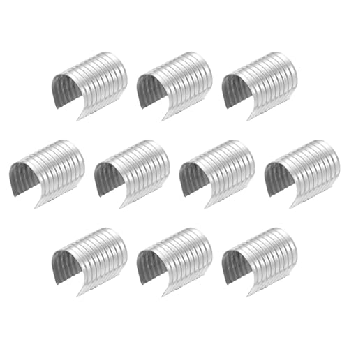 QUARKZMAN 120 Stück Lederseil Clips, 15 x 12mm Faltbare Zylindrische Kordelenden Klemme Einstellbare Faltbare Überzüge Kordel Schnur Leder Befestigung für DIY Handwerk, Weiß Silber von QUARKZMAN