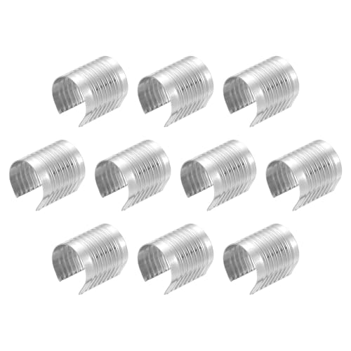 QUARKZMAN 120 Stück Lederseil Clips, 17 x 15mm Faltbare Zylindrische Kordelenden Klemme Einstellbare Faltbare Klemmen Kordel Schnur Leder Befestigung für DIY Handwerk, Weiß Silber von QUARKZMAN