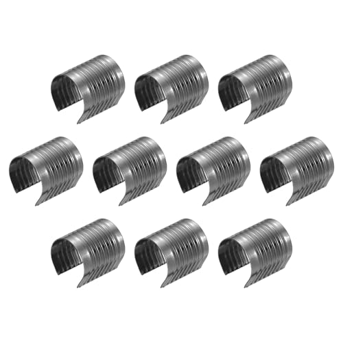 QUARKZMAN 120 Stück Lederseil Clips, 17 x 15mm Faltbare Zylindrische Kordelenden Klemme Einstellbare Faltbare Überzüge Kordel Schnur Leder Befestigung für DIY Handwerk, Metallic Schwarz von QUARKZMAN