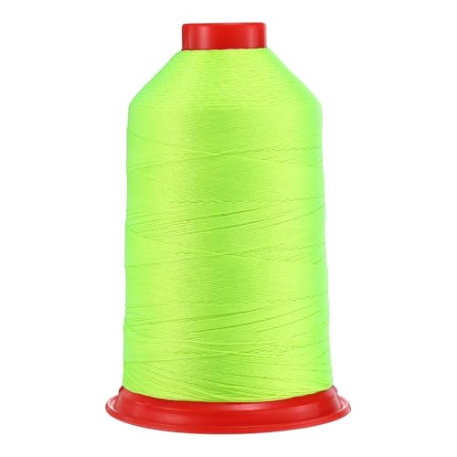 QUARKZMAN 1400 Yards Verbundenes Nylon-Nähgarn Größe 420D/3 Nähen-Schwerer Nylon-Polsterfaden Outdoor-Faden für Leder Jeans und Webhandwerk Maschine DIY Neon Grün von QUARKZMAN