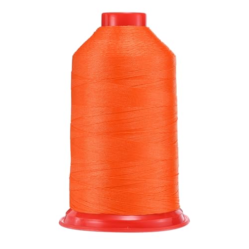 QUARKZMAN 1400 Yards Verbundenes Nylon-Nähgarn Größe 420D/3 Nähen-Schweres Duty Nylon Polsternähgarn Outdoor-Garn für Leder Jeans und Weben Handwerk Maschine DIY Neon Orange von QUARKZMAN