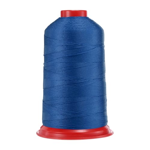 QUARKZMAN 1400 Yards Verbundenes Nylon-Nähgarn Größe 420D/3 Nähen-Schweres Duty Nylon Polsternähgarn Outdoor-Garn für Leder Jeans und Weben Handwerk Maschine DIY Saphirblau von QUARKZMAN