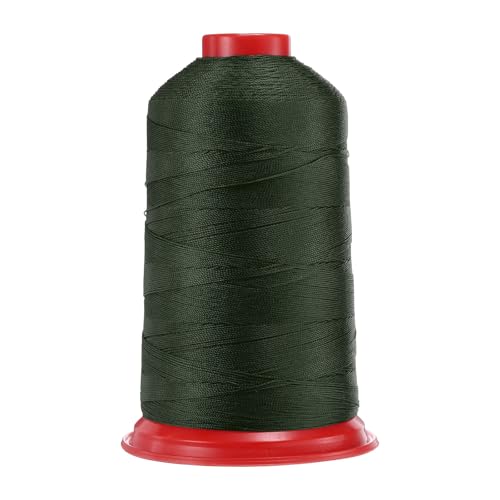 QUARKZMAN 1400 Yards Verbundenes Nylon-Nähgarn Größe 420D/3 Nähen-Schweres Duty Nylon Polsternähgarn Outdoor-Nähgarn für Leder Jeans und Weben Handwerk Maschine DIY Waldgrün von QUARKZMAN