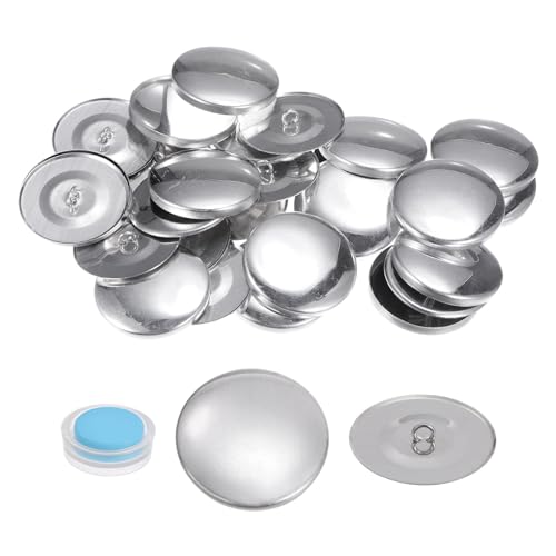 QUARKZMAN 15 Sets Selbstbezug-Knopf-Set 60L 1,5" 38mm mit Draht-Rückseite Aluminium-Knöpfe zum Beziehen von Stoffknöpfen Button-Maker-Set mit Werkzeugen für DIY-Stoff-Heimdekoration Nähen von QUARKZMAN