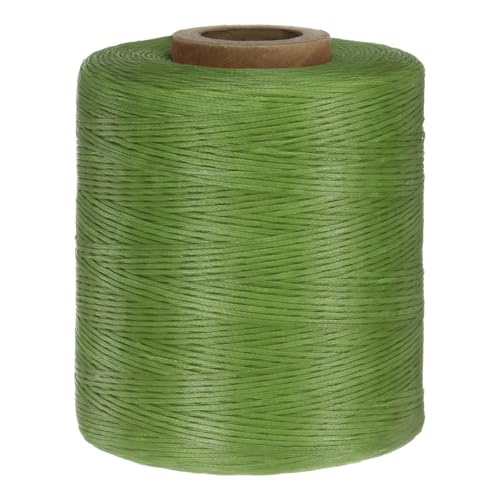 QUARKZMAN 150D 0,8 mm Flaches Gewachstes Faden 1061 Yards Polyester Leder Nähen Gewachstes Schnur Hand Nähen Gewachstes Kordel für Leder Nähen Buchbinden DIY Handwerk Hellgrün von QUARKZMAN