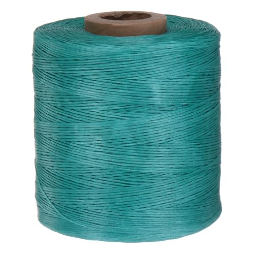 QUARKZMAN 150D 0,8 mm Flaches Gewachstes Garn 1061 Yards Polyester Leder Nähen Gewachstes Faden Hand Nähen Gewachstes Seil für Leder Nähen Buchbinden DIY Handwerk Hellblau von QUARKZMAN