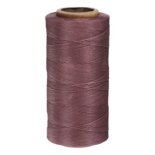 QUARKZMAN 150D 0,8 mm Flaches Gewachstes Garn 284 Yards Polyester Leder Nähen Gewachstes Faden Hand Nähen Gewachstes Kordel für Leder Nähen Buchbinden DIY Handwerk Ziegelrot von QUARKZMAN