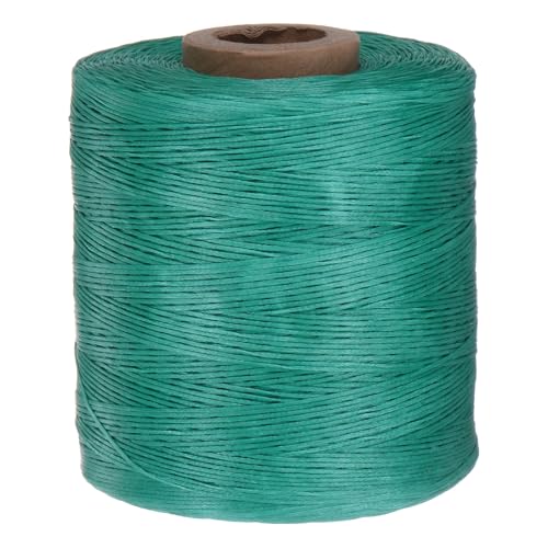 QUARKZMAN 150D 0,8 mm Flaches gewachstes Garn 1061 Yards Polyester Leder Nähen Gewachstes Faden Hand Nähen Gewachstes Seil für Leder Nähen Buchbinden DIY Handwerk Smaragdgrün von QUARKZMAN