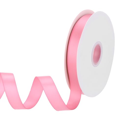 QUARKZMAN 15mm 33 Yard(30m)/99ft Satinband Grosgrain Dünn Solide Seidenband für Hochzeitsstraußband für Valentinstag Geschenkverpackung Kuchenbox Schleifen Pink von QUARKZMAN