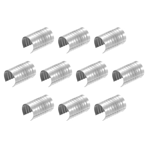 QUARKZMAN 160 Stück Lederseil Clips, 14 x 9mm Faltbare Zylindrische Kordelenden Klemme Einstellbare Faltbare Überzüge Kordel Schnur Leder Befestigung für DIY Handwerk, Weiß Silber von QUARKZMAN