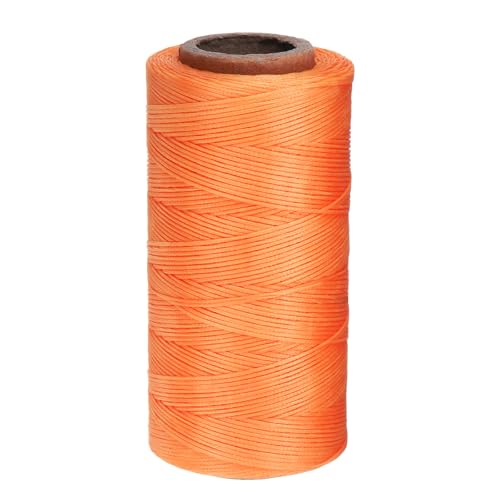 QUARKZMAN 1mm Leder Nähgewachstes Faden, 197 Yards / 180m, Polyester Gewachstes Kordel Leinengarn für Lederhandwerk, Buchbinden, Schuhreparatur, Orange von QUARKZMAN