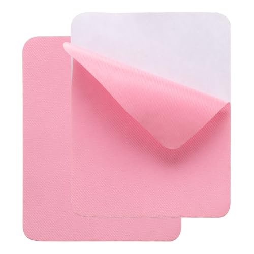 QUARKZMAN 2 Stk. Selbstklebende Reparaturflicken 9,5 x 12,5 cm Wasserdichter Twill-Stoff Reparaturflicken Klebeband Waschbar Reparaturflicken Set für Daunenjacken Kleidung Zelte, Pink von QUARKZMAN