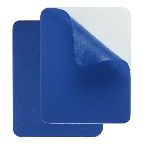 QUARKZMAN 2 Stk. Selbstklebende Reparaturflicken 9,5 x 12,5 cm Wasserdichter Twill-Stoff Reparaturflicken Klebeband Waschbar Reparaturset für Daunenjacken Kleidung Zelte, Saphirblau von QUARKZMAN