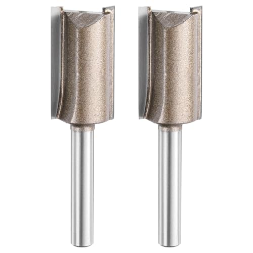 QUARKZMAN 2 Stück Gerade Fräser Bit 1/4" Schaft 43/64" Schneiddurchmesser, 2 Schneiden 1,18" Schneidlänge YG6 Karbidfräser mit PTFE Hitzebeständige Beschichtung, Holzbearbeitung Nutfräser von QUARKZMAN